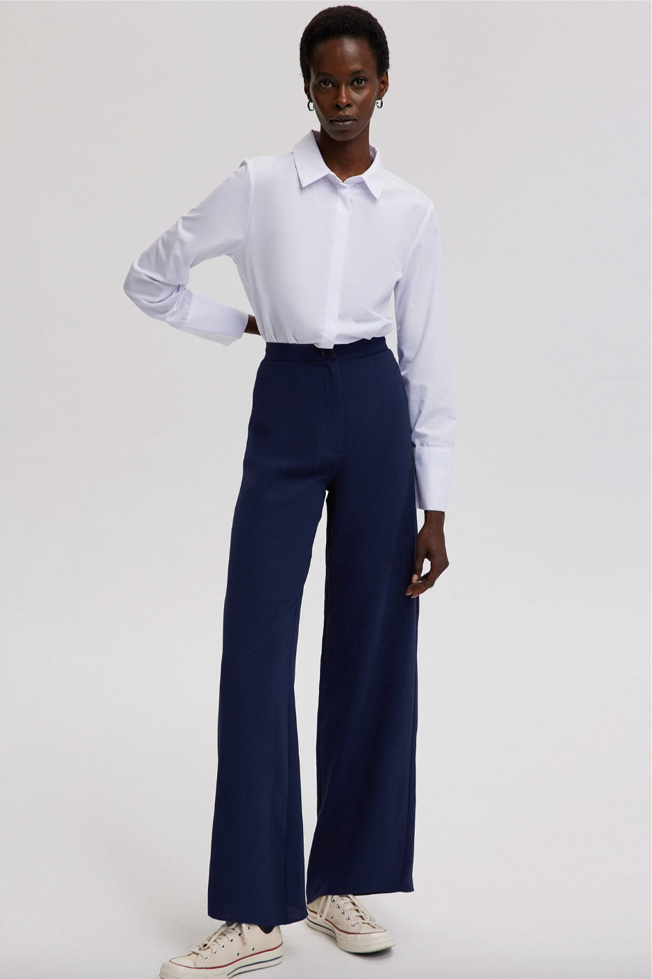 PANTALONES DE CREPÉ DE PIERNA ANCHA