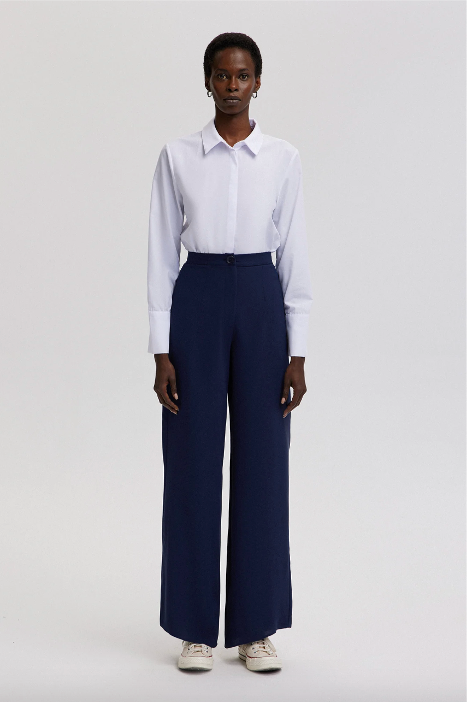 PANTALONES DE CREPÉ DE PIERNA ANCHA