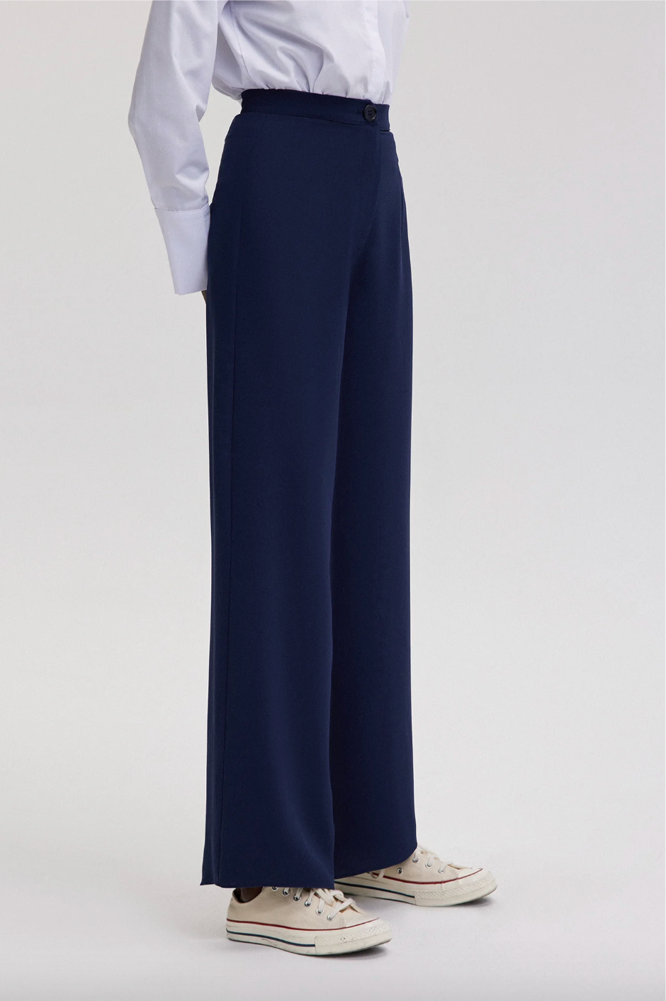 PANTALONES DE CREPÉ DE PIERNA ANCHA