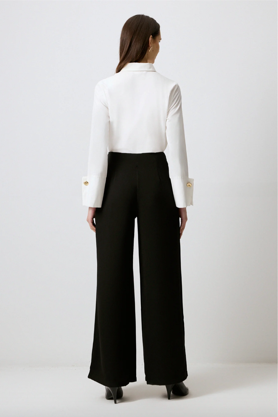 PANTALONES PLISADOS DE CREPÉ DE PIERNA ANCHA