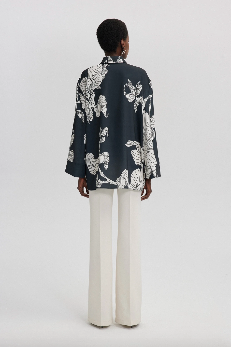 CAMISA DE SATÉN ESTAMPADA