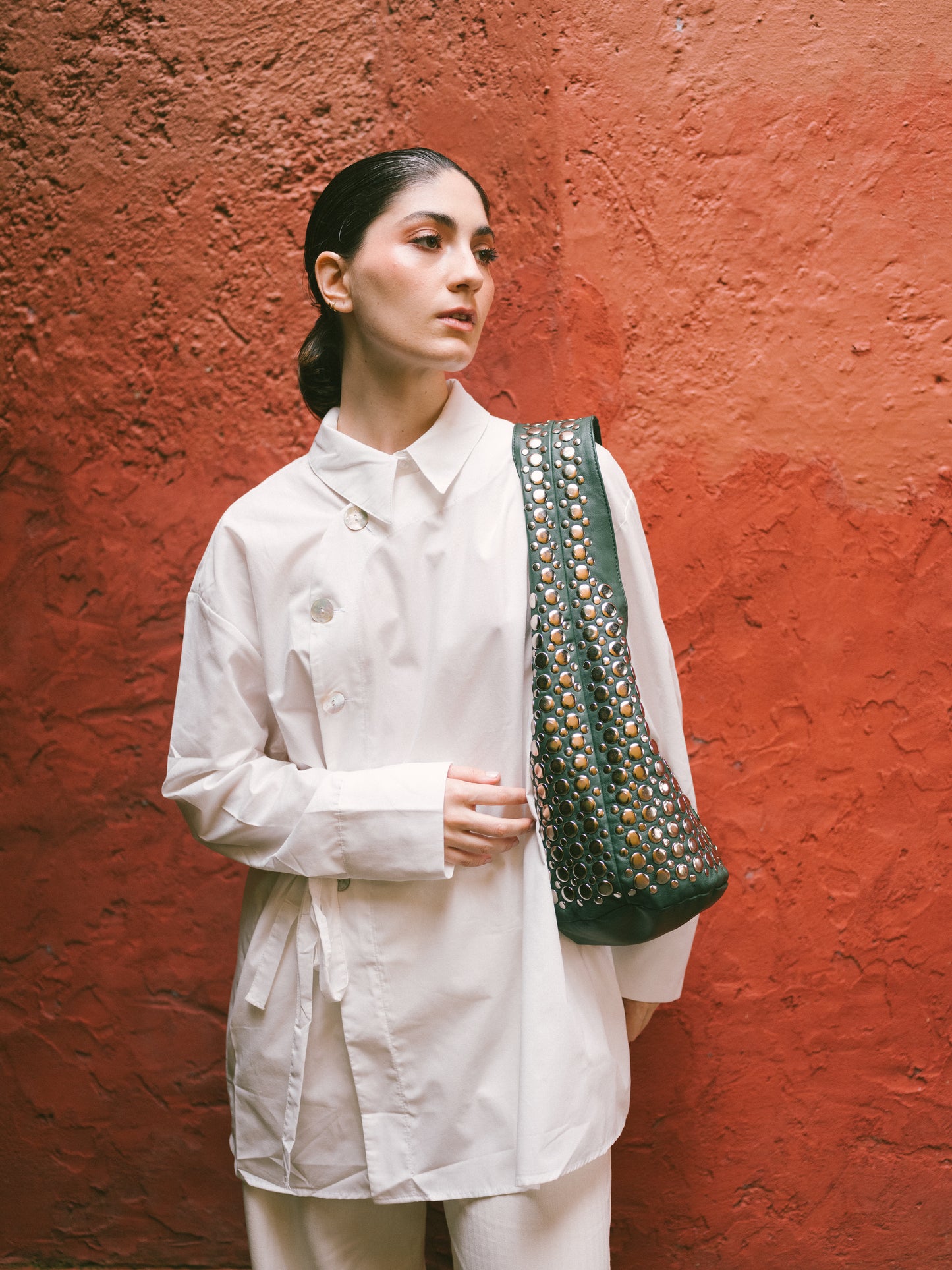 BOLSO "LA PEDRERA" VERDE BOTELLA