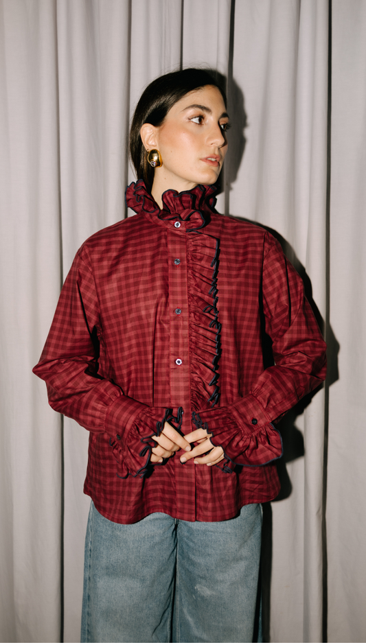 CAMISA HORTENSIA VINO