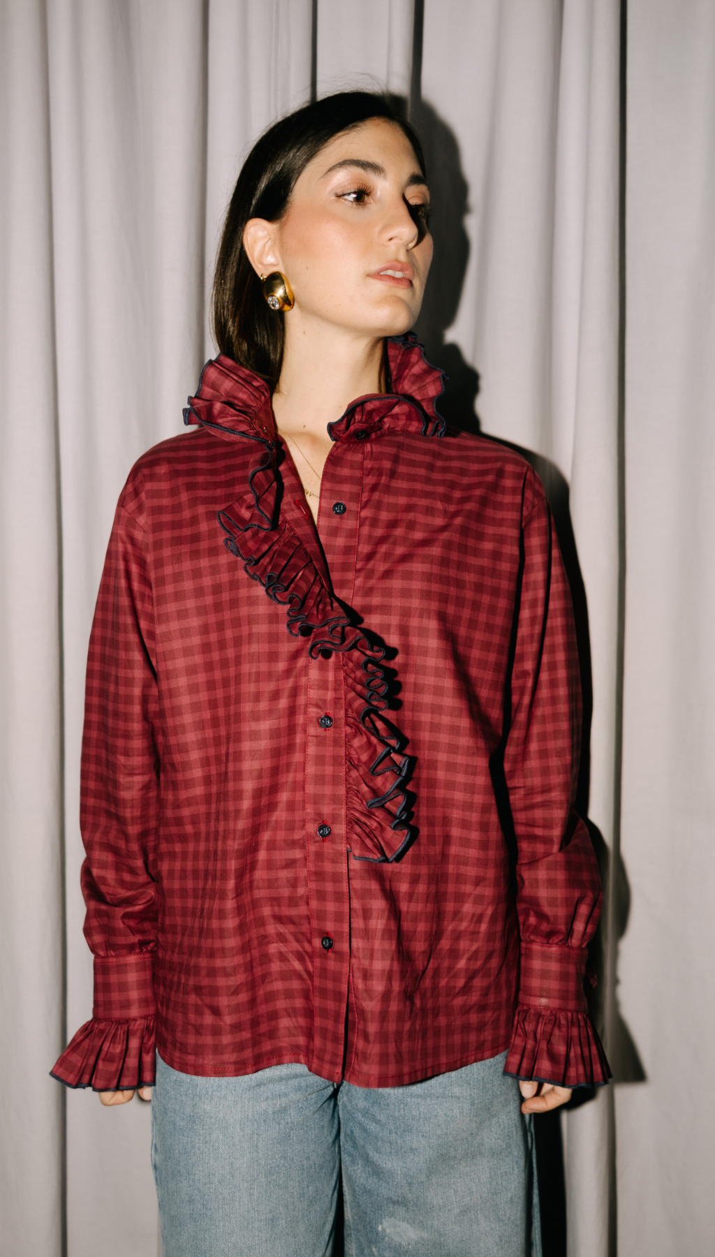 CAMISA HORTENSIA VINO