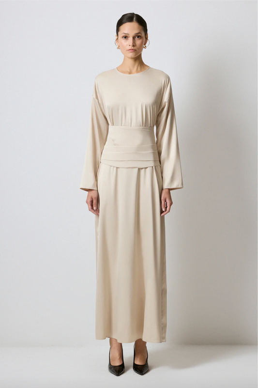 VESTIDO MAXI CON CORSET