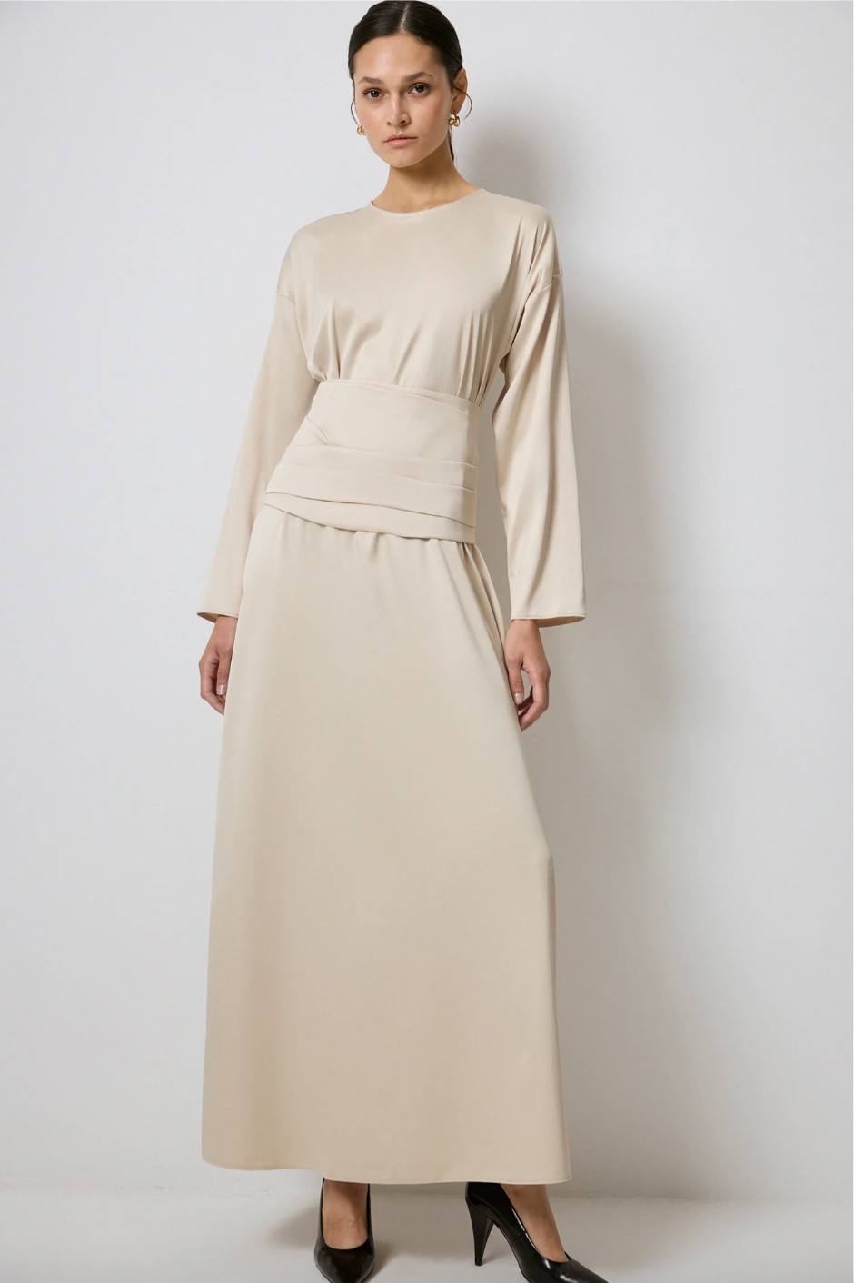VESTIDO MAXI CON CORSET