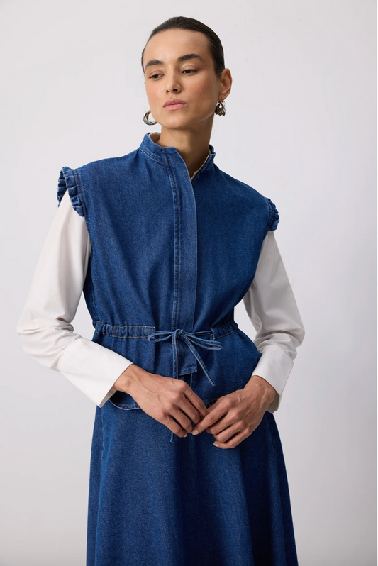 CONJUNTO DE FALDA Y CHALECO VAQUERO