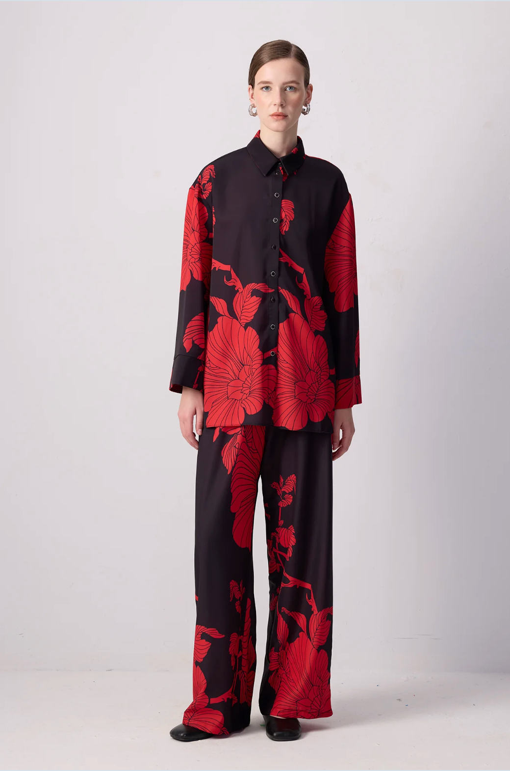 SET PANTALÓN ROJO Y NEGRO