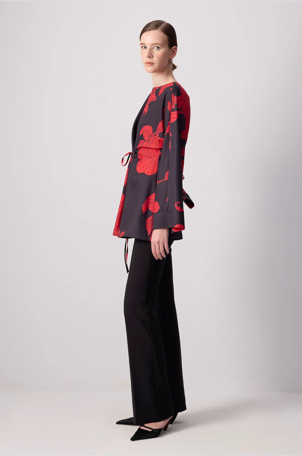 TOP KIMONO ROJO Y NEGRO