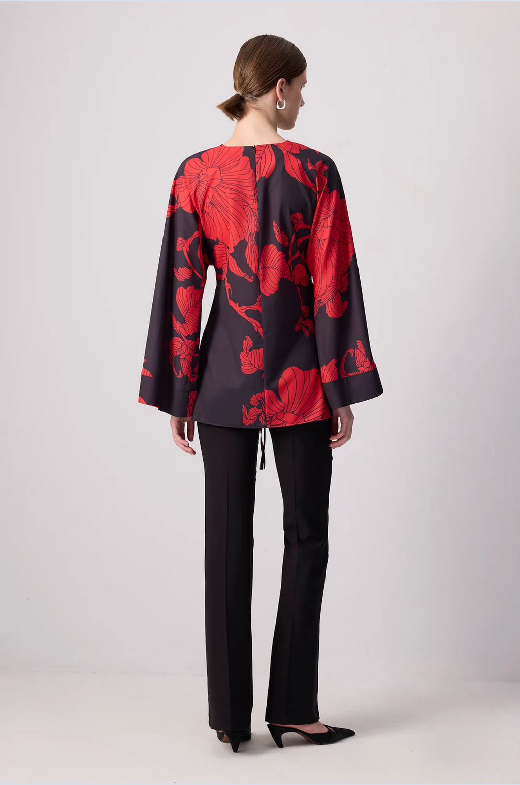 TOP KIMONO ROJO Y NEGRO