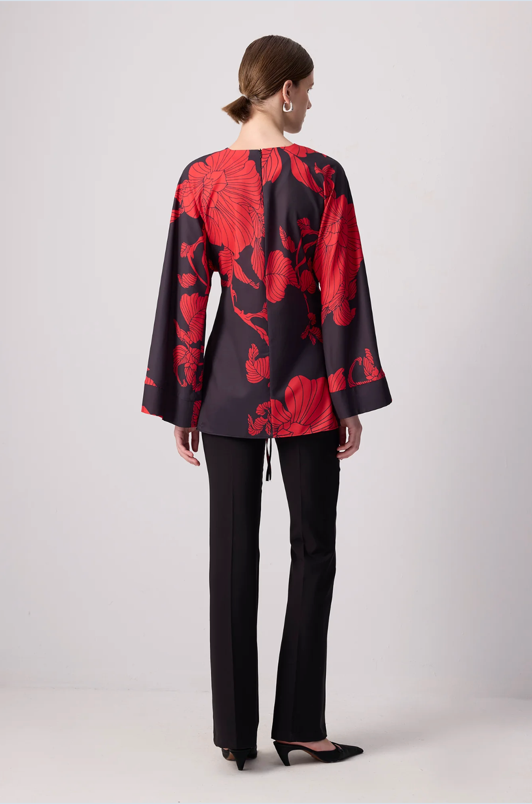 TOP KIMONO ROJO Y NEGRO