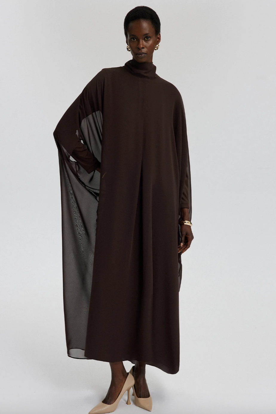 VESTIDO CAPA MARRÓN