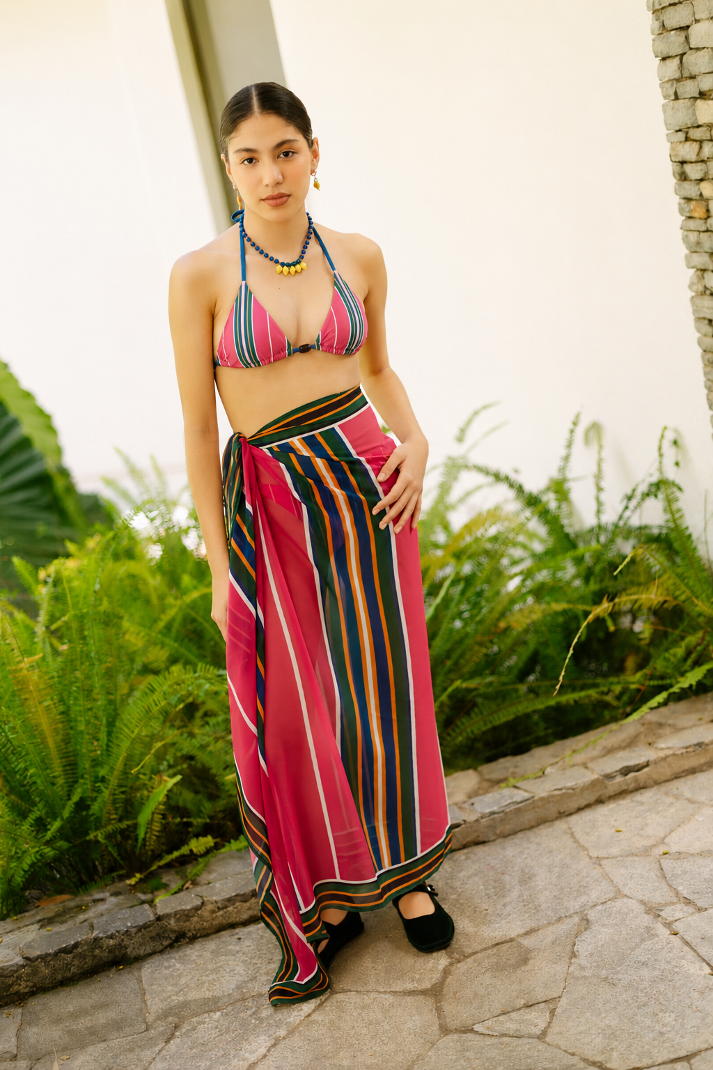 PAREO LIENZO FUCSIA
