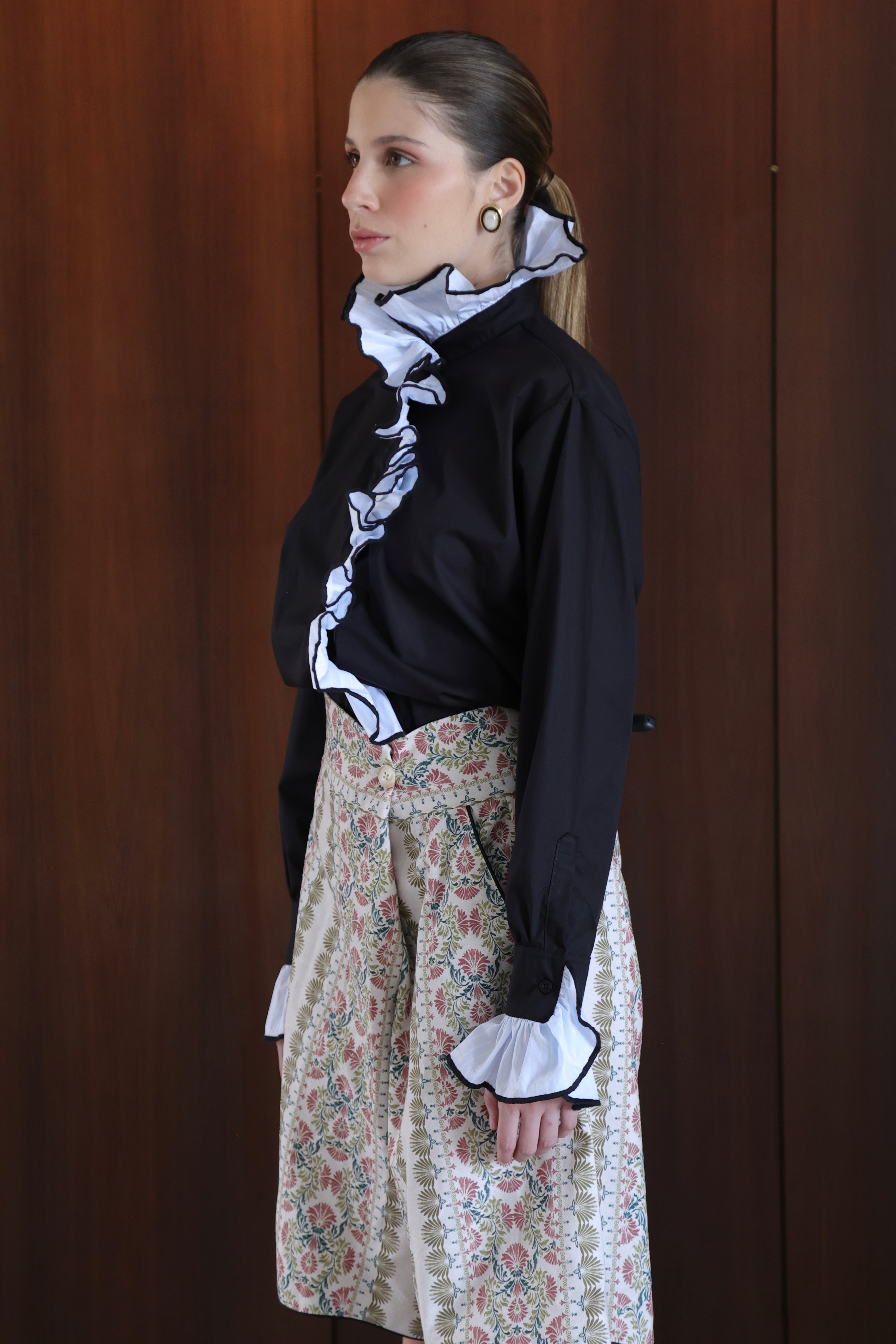 CAMISA HORTENSIA NEGRO AZUL