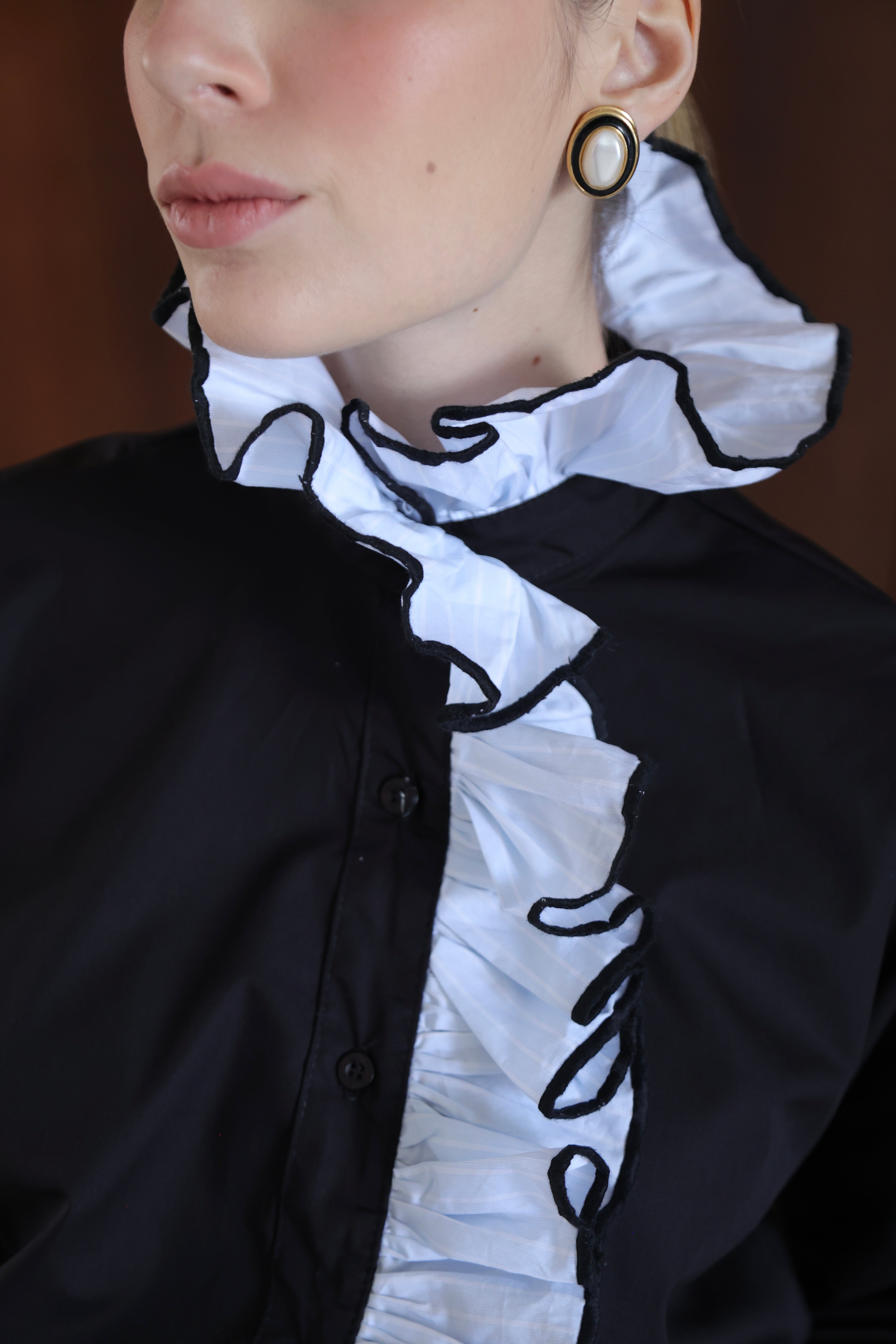 CAMISA HORTENSIA NEGRO AZUL