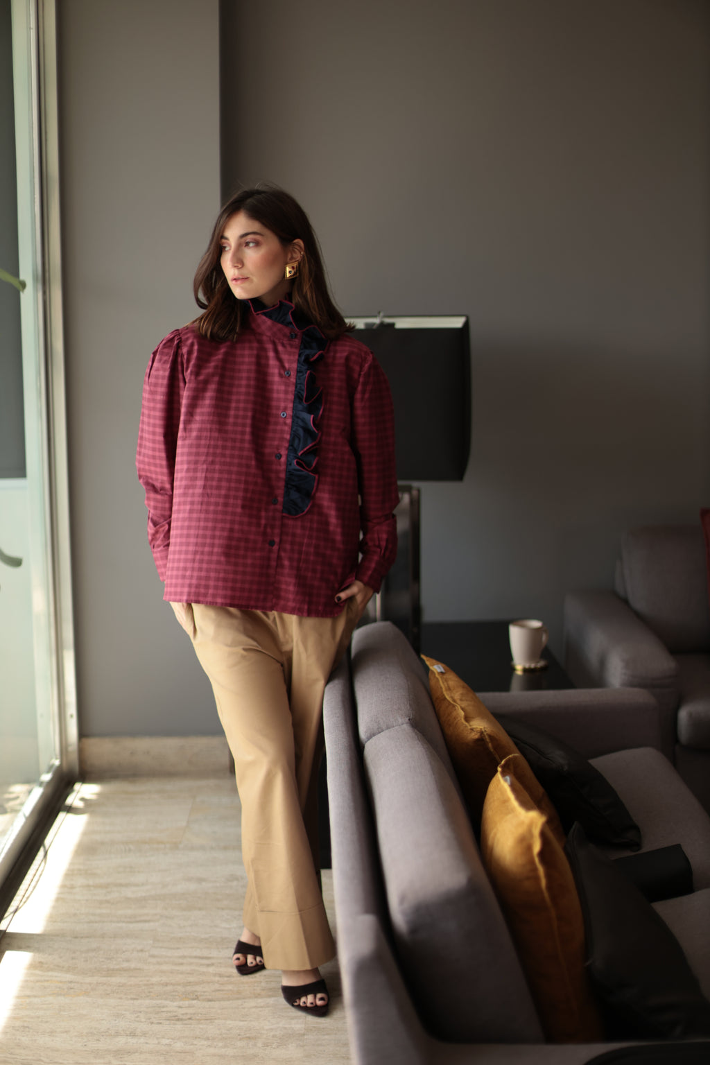 CAMISA AMANDA VINOTINTO Y AZUL