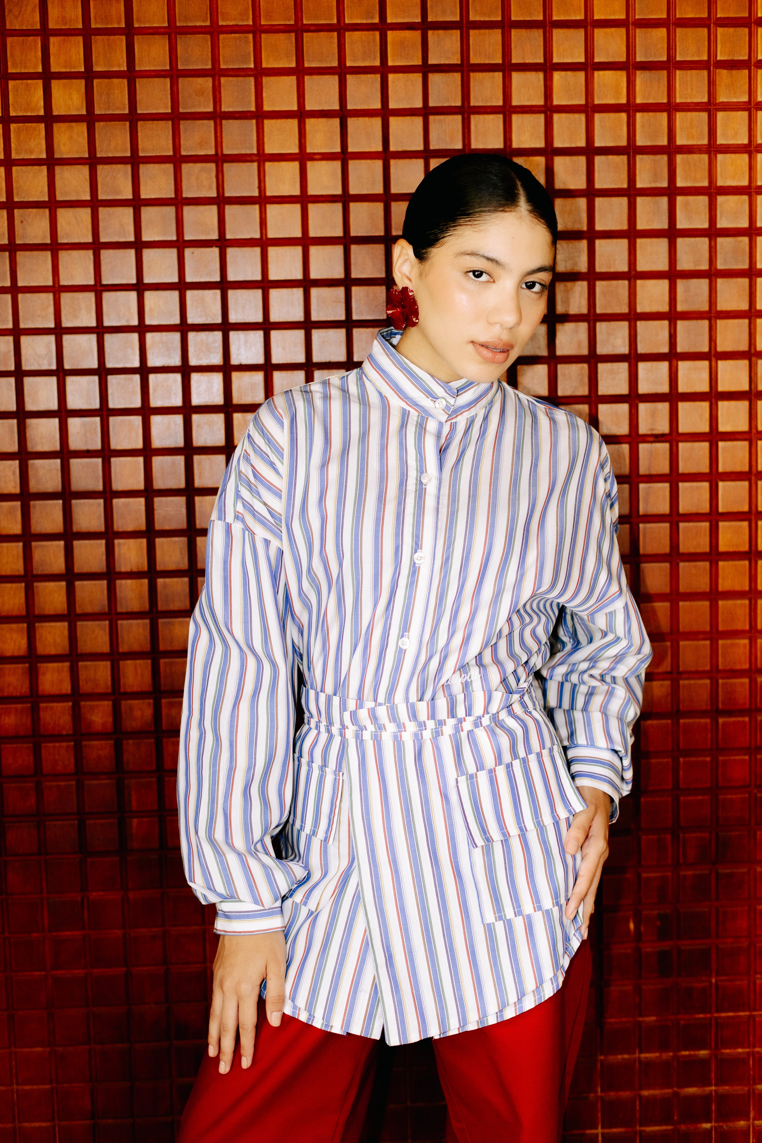 CAMISA MARINA RAYA MULTICOLOR