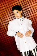 CAMISA LINO LUZ BLANCO Y NEGRO