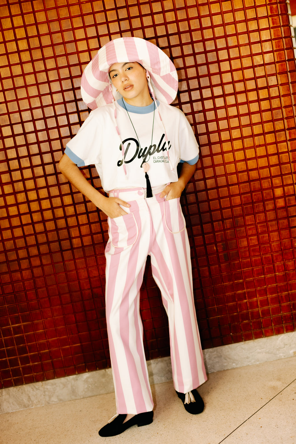 PANTALÓN ALICIA RAYAS ROSA