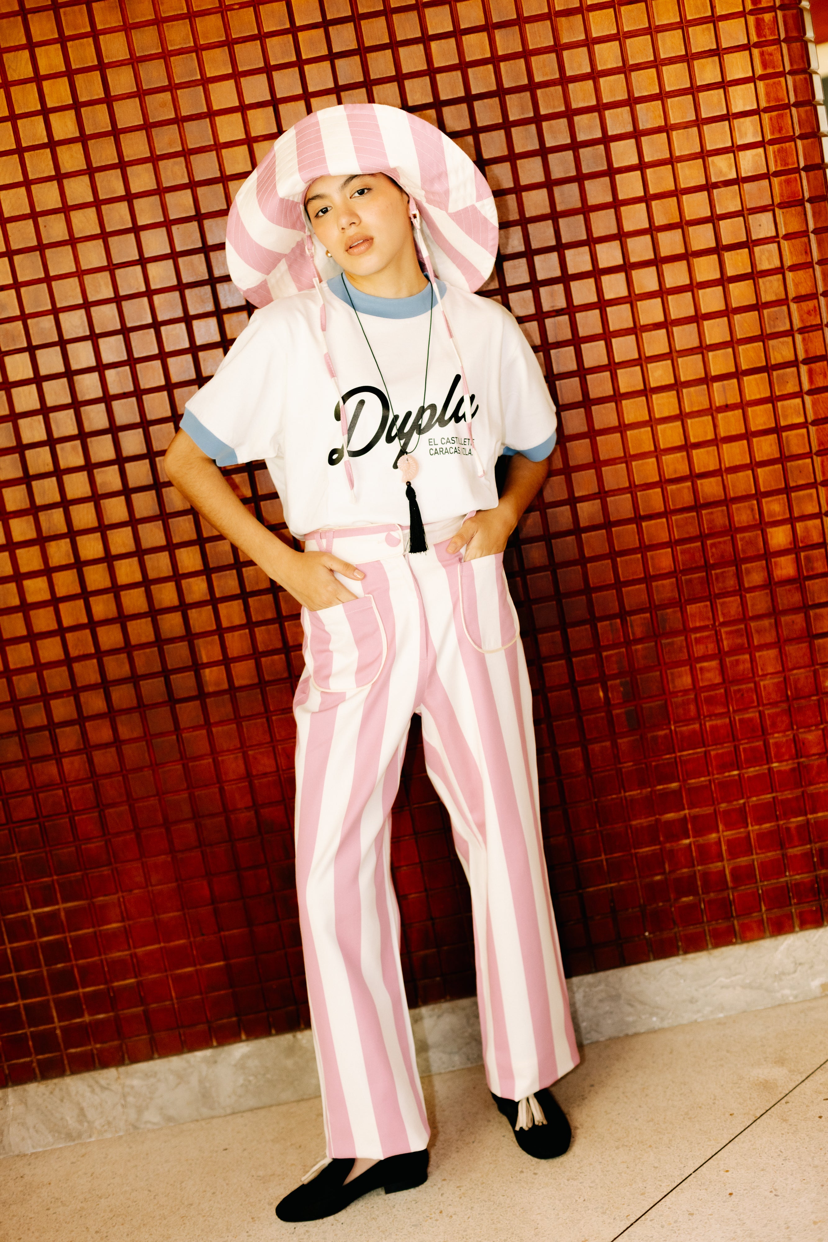PANTALÓN ALICIA RAYAS ROSA