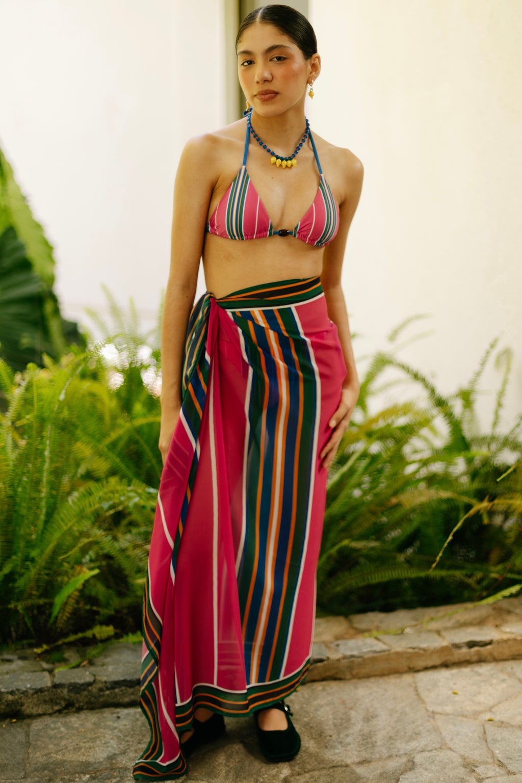 PAREO LIENZO FUCSIA