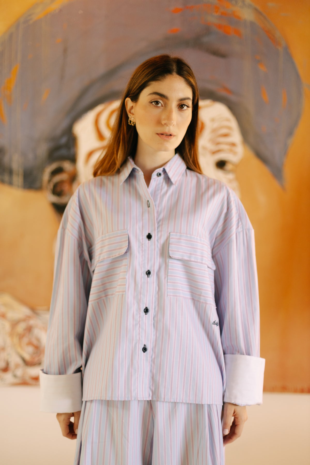 Camisa Ruth Rayas Azul