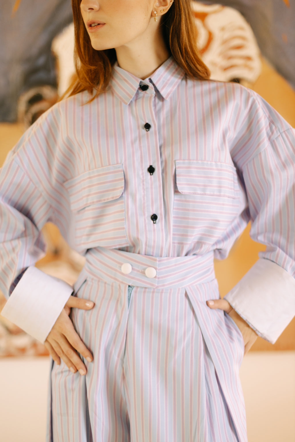 Camisa Ruth Rayas Azul